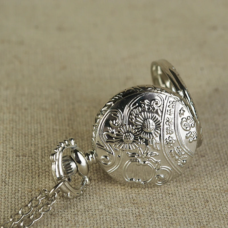 Hot Sale Women Vintage Pocket Watch Quartz Portable Hollow Out 1 Circular Design with Stylish 80cm Chain for Daily Party