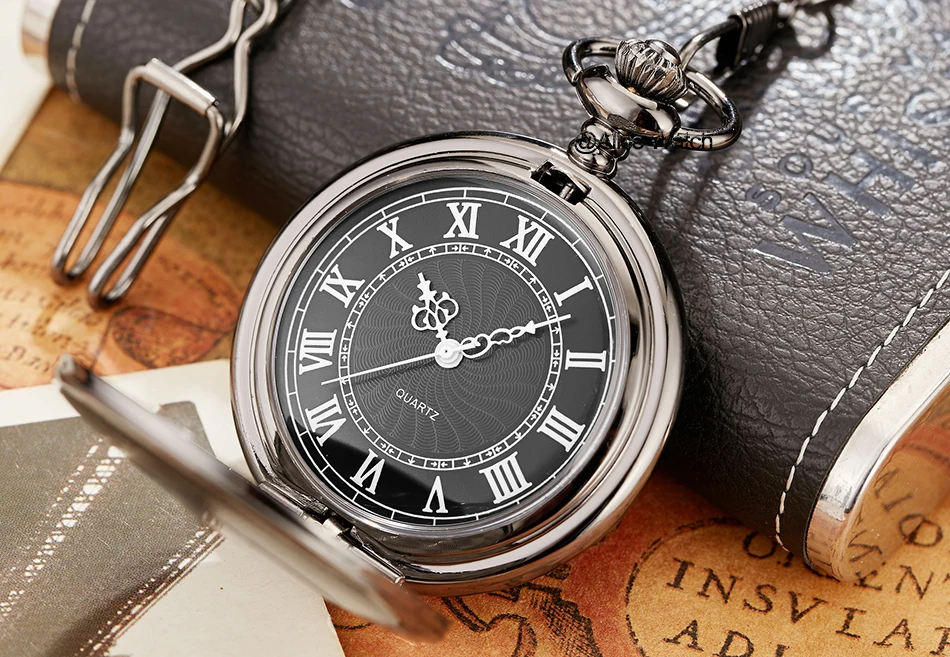 Luxury Golden Nurse fob Watches Chain for men Stainless steel Japan Quartz Movt Pocket Watch Engraved Mens Gift Relogio De Bolso