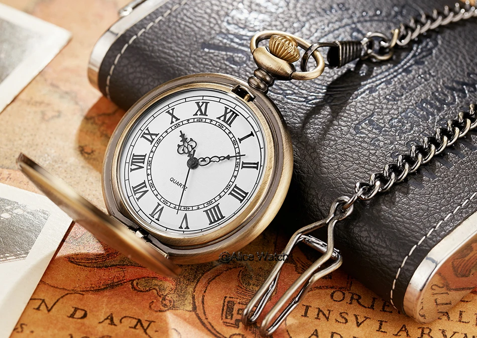 Luxury Golden Nurse fob Watches Chain for men Stainless steel Japan Quartz Movt Pocket Watch Engraved Mens Gift Relogio De Bolso