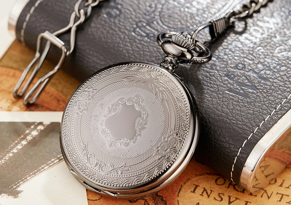 Luxury Golden Nurse fob Watches Chain for men Stainless steel Japan Quartz Movt Pocket Watch Engraved Mens Gift Relogio De Bolso