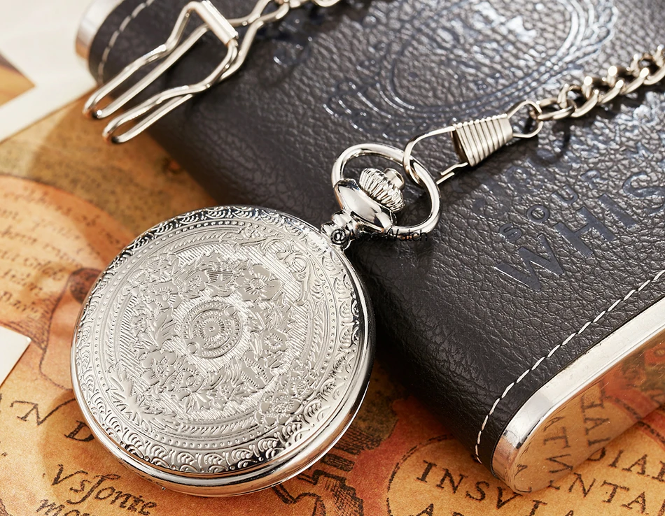 Luxury Golden Nurse fob Watches Chain for men Stainless steel Japan Quartz Movt Pocket Watch Engraved Mens Gift Relogio De Bolso