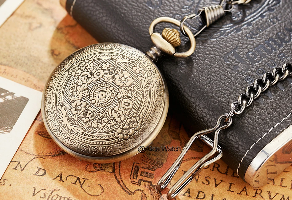 Luxury Golden Nurse fob Watches Chain for men Stainless steel Japan Quartz Movt Pocket Watch Engraved Mens Gift Relogio De Bolso