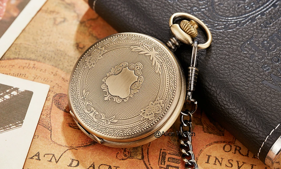 Luxury Golden Nurse fob Watches Chain for men Stainless steel Japan Quartz Movt Pocket Watch Engraved Mens Gift Relogio De Bolso
