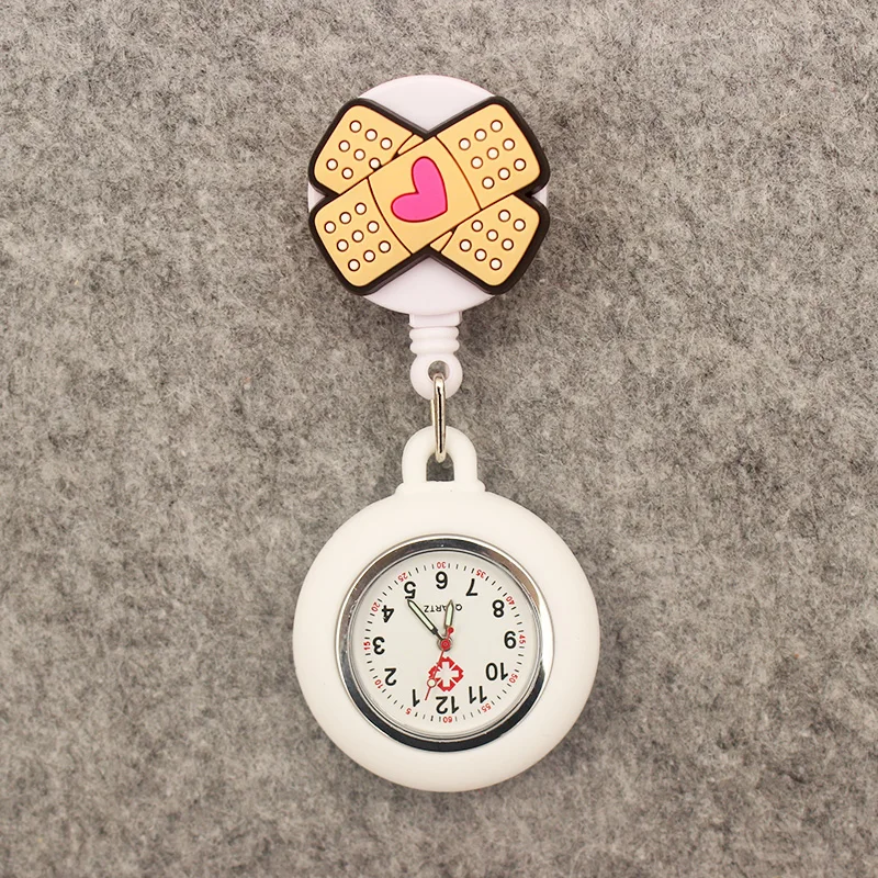 New Cute Nurse Doctor Retractable Pocket Watches Hospital Medical Supplies Badge Reel Ambulance Syringe Clips Watches