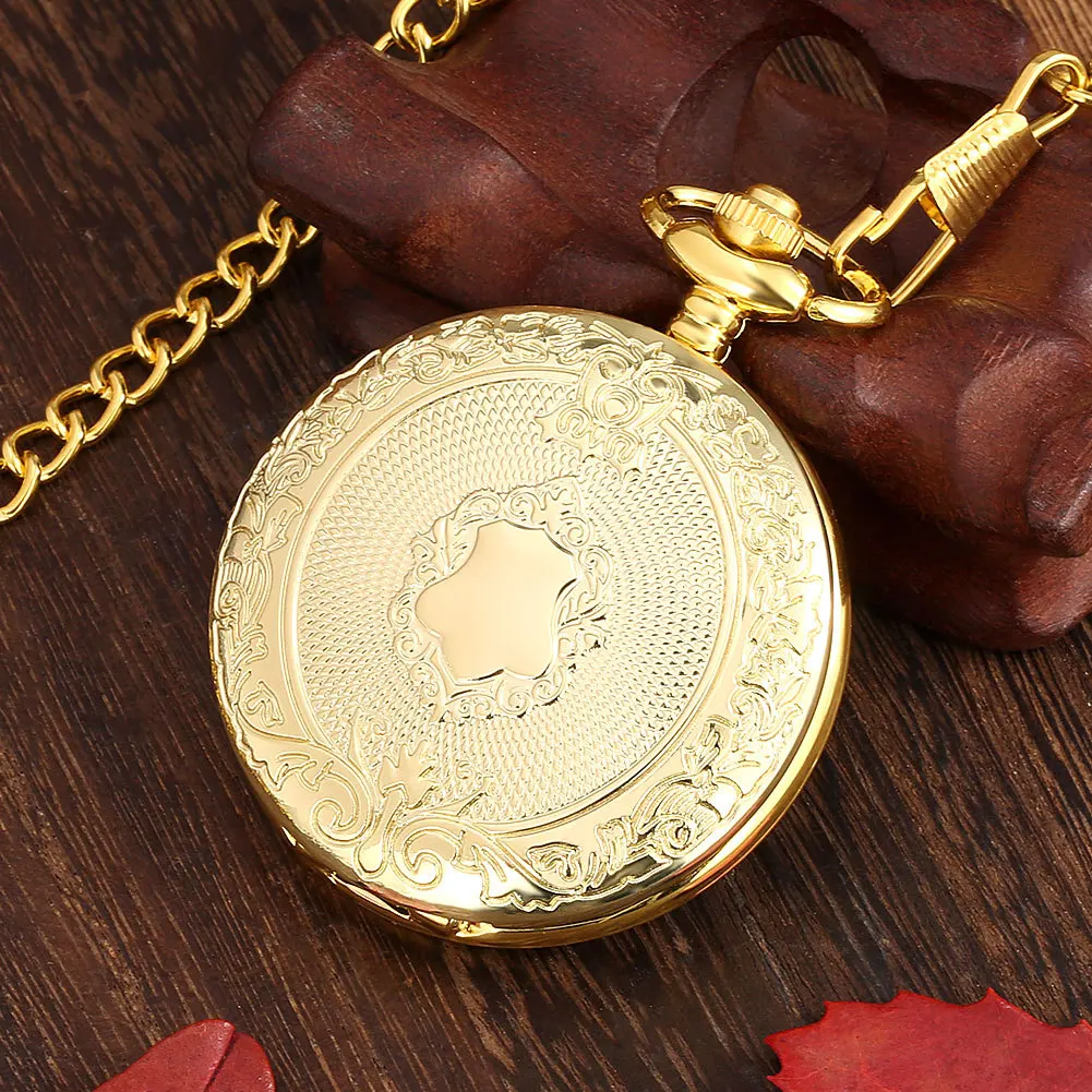 Glamour Golden Silvery Black Bronze Quartz Pocket Watch Men Women's Friends Steampunk Necklace Pocket Watch