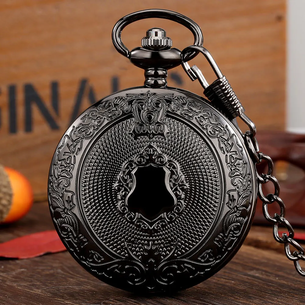 Glamour Golden Silvery Black Bronze Quartz Pocket Watch Men Women's Friends Steampunk Necklace Pocket Watch