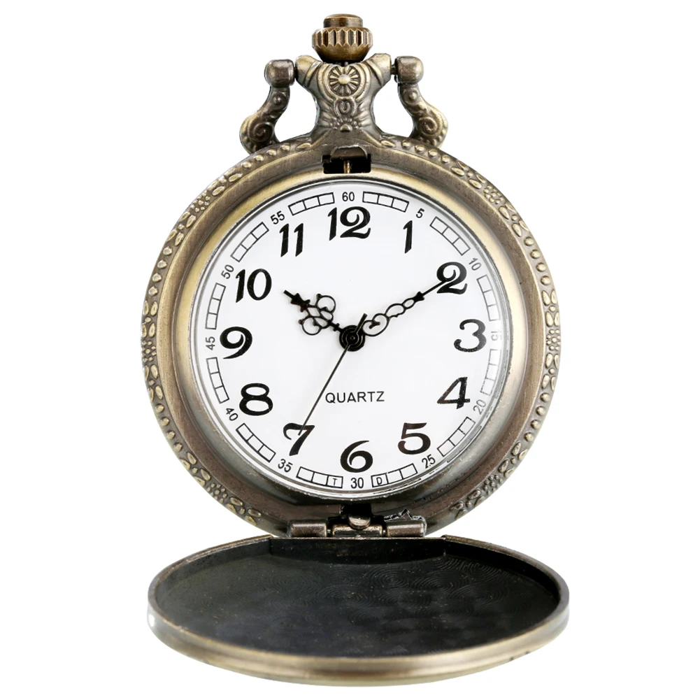 Vintage Bronze Wild Animal Pattern Necklace Watches Wolf/Eagle/Deer/Bear/Horse/Birds Retro Elegant Quartz Pocket Clock