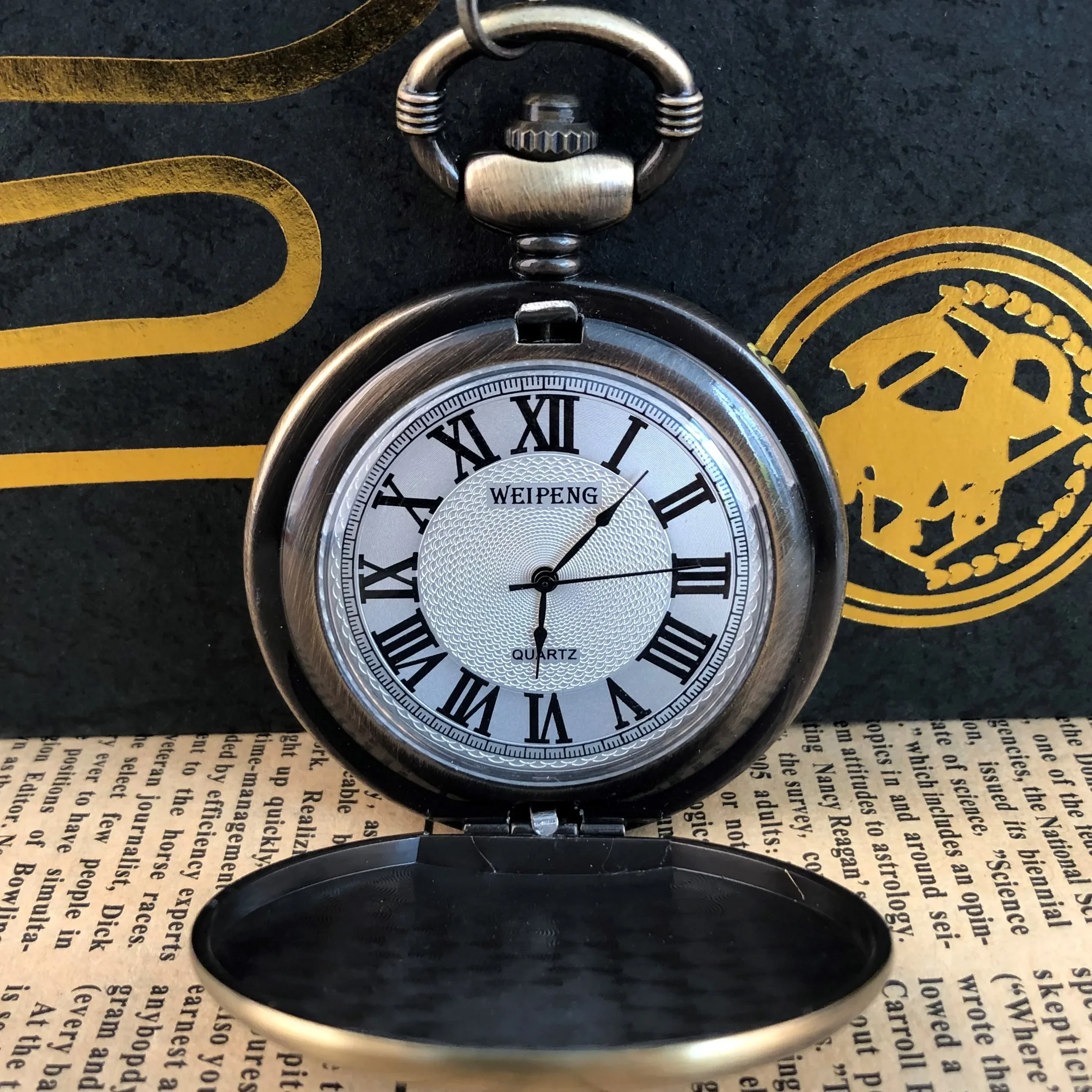 Roman Numerals Quartz Pocket Watch Popular Jewelry Pendant Necklace, Perfect Gifts for Greatest Fathers