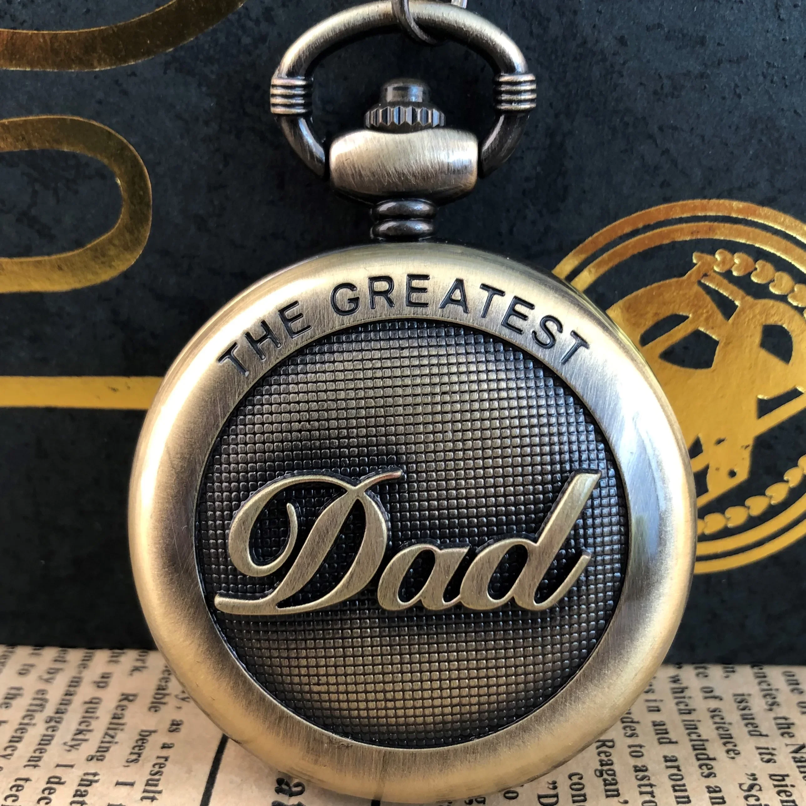 Roman Numerals Quartz Pocket Watch Popular Jewelry Pendant Necklace, Perfect Gifts for Greatest Fathers