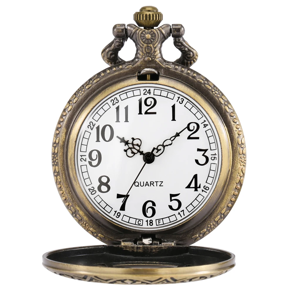 Hot Vintage Quartz Analog Pocket Watch Gift Unisex Arabic Numerals Dial Retro Pendant Necklace Pendant Clock Women Timepiece