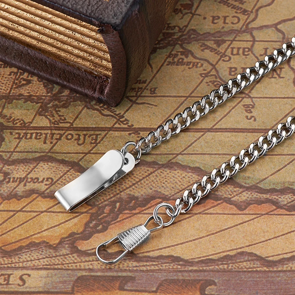 New OYW Brand Stainless Steel Men Fashion Casual Pocket Watch Skeleton Dial Silver Hand Wind Mechanical Male Fob Chain Watches