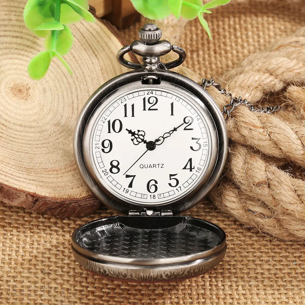 Multi‑Style Embossed Carved Alloy Pocket Watch Vintage Wood Decor Classic Quartz Pocket Watch Pendant Pocket Watch Gift Unisex