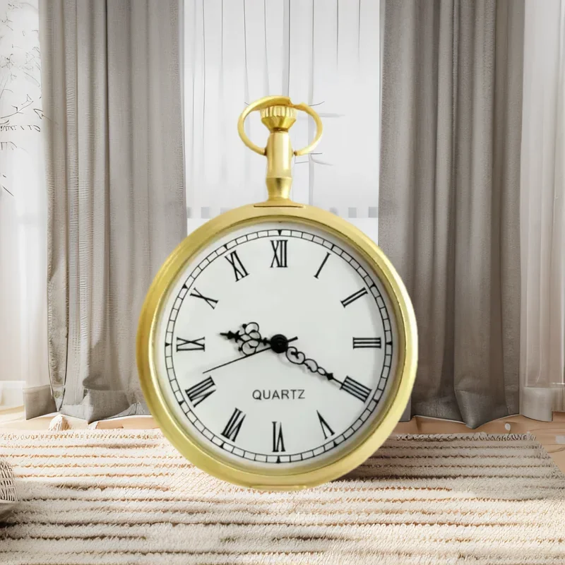 Retro Bronze Steampunk Roman Dial Quartz Pocket Watch Necklace Pendant Clock Chain Men's And Women's Chain Gifts