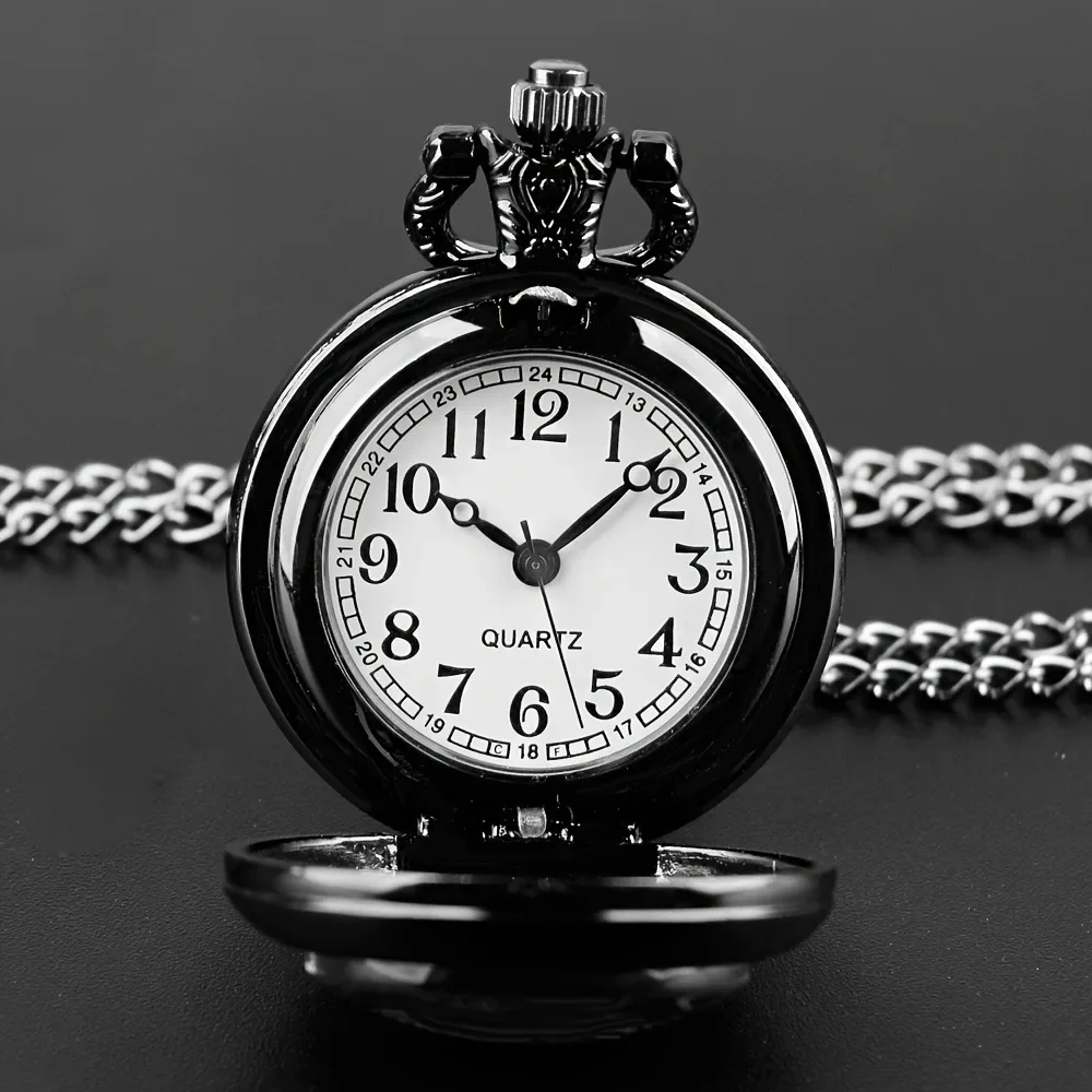 Vintage Chinese Yin‑Yang Dragon Quartz Pocket Watch, Exquisite Pocket Watch with Chain Necklace, Collectible Pendant Clock Gift