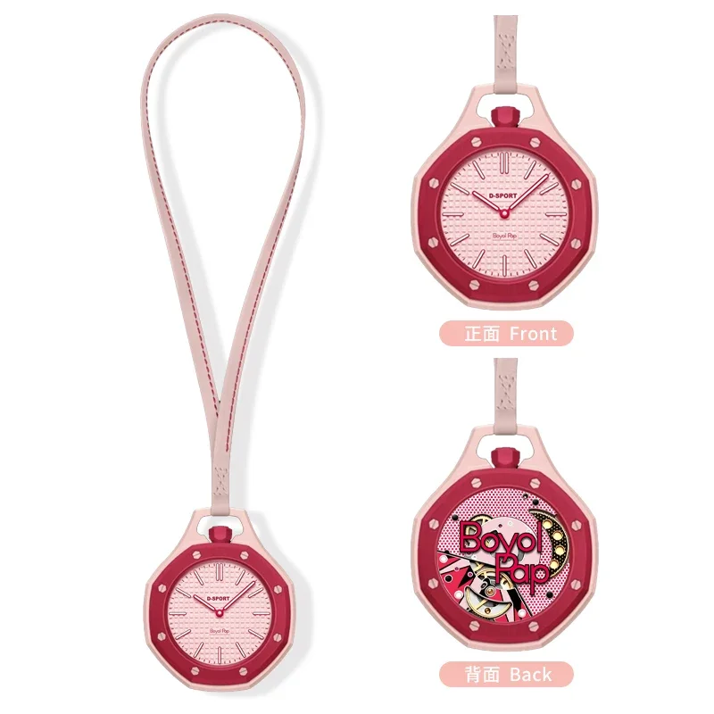 New Fashion Octagonal Pocket Watch Simple Hanging Necklace Quartz Watch Students Neck Pendant Watches Top Gifts for Men Women