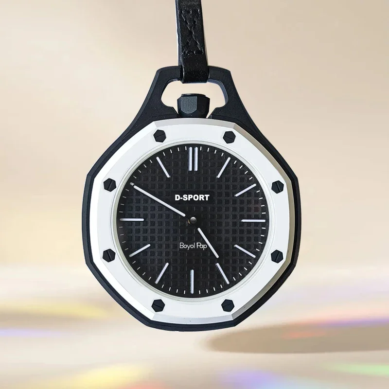 New Fashion Octagonal Pocket Watch Simple Hanging Necklace Quartz Watch Students Neck Pendant Watches Top Gifts for Men Women