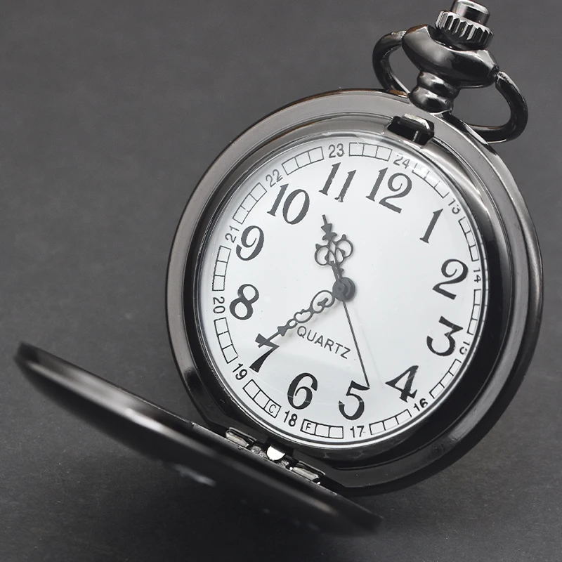 Retro Charm Neutral Fashion Skull Printed Quartz Pocket Watch Steampunk Men's and Women's Necklace Pendant Gift