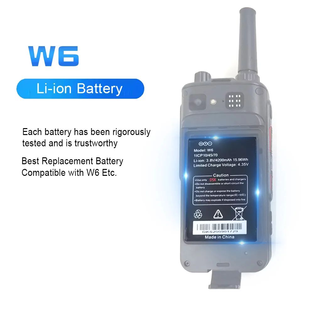 ANYSECU W6 4200mAh Battery For W6 Walkie Talkie Phone Zello PTT Moblie Phone