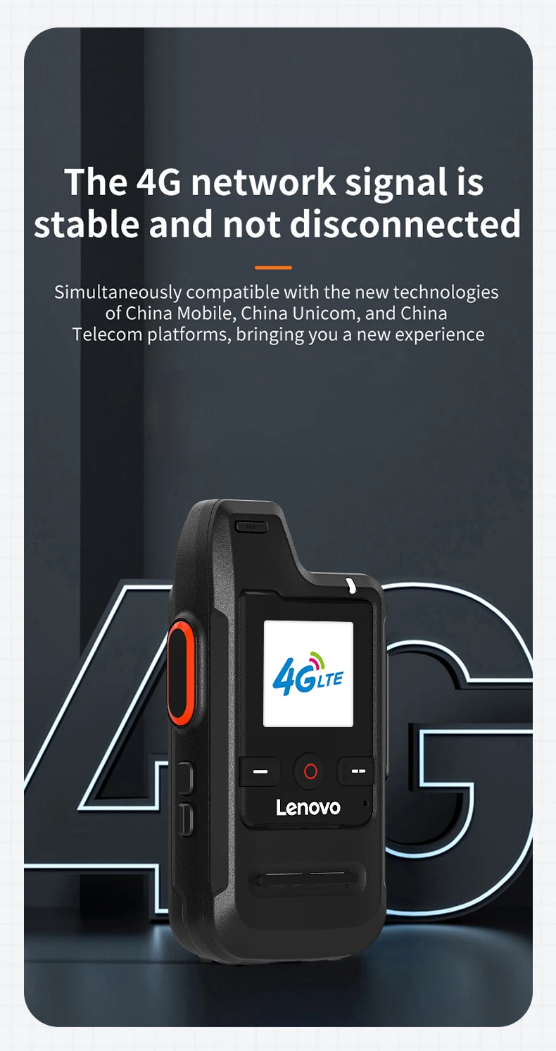Lenovo Global Walkie Talkie Long Rang Global PPT Walkie-Talkie with SIM Card LIFE TIME Free Transnational POC Radio
