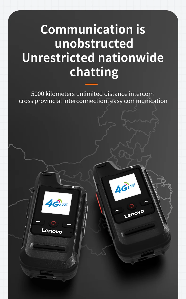 Lenovo Global Walkie Talkie Long Rang Global PPT Walkie-Talkie with SIM Card LIFE TIME Free Transnational POC Radio
