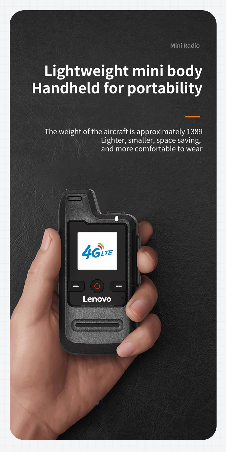 Lenovo Global Walkie Talkie Long Rang Global PPT Walkie-Talkie with SIM Card LIFE TIME Free Transnational POC Radio