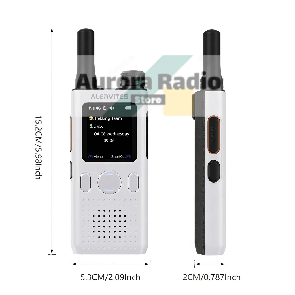ALERVITES PoC AT1 Global Walkie Talkie Baofeng Radio 4G LTE EU/US Version Optional Group Call Support Multi-Language Menu USB-C
