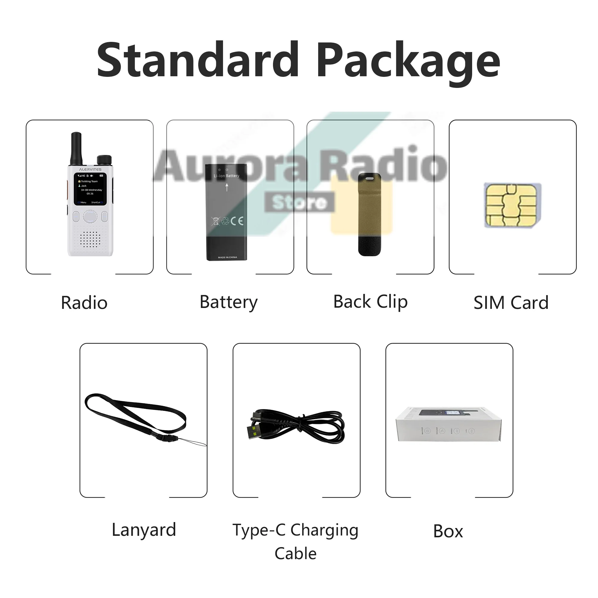 ALERVITES PoC AT1 Global Walkie Talkie Baofeng Radio 4G LTE EU/US Version Optional Group Call Support Multi-Language Menu USB-C