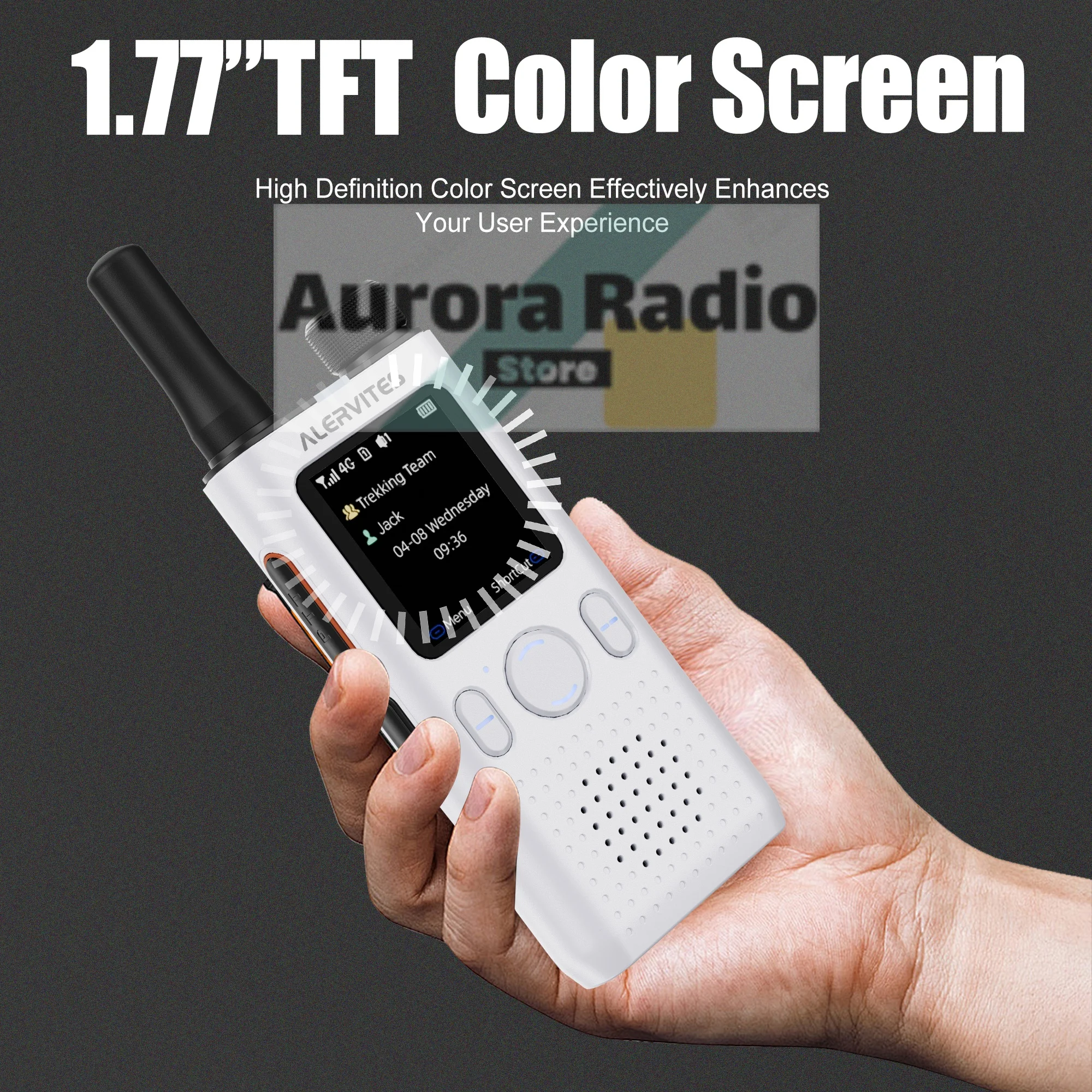 ALERVITES PoC AT1 Global Walkie Talkie Baofeng Radio 4G LTE EU/US Version Optional Group Call Support Multi-Language Menu USB-C