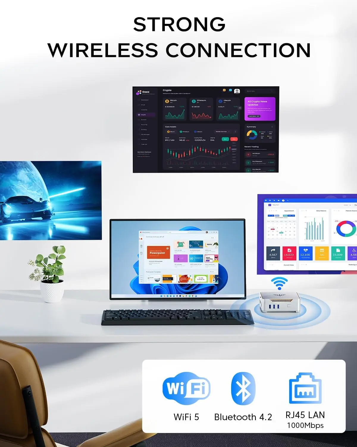 KAMRUI Mini PC Intel N5030 Up to 3.1GHz 8GB DDR4 512GB M.2 SSD 4K Triple Screen Mini Desktop Computer with UHD Graphics 605 Home