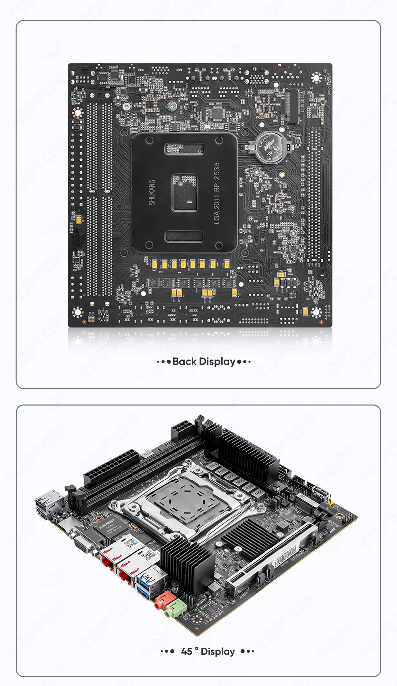Topton 2x 10GbE LAN C612 ITX NAS Motherboard Intel LGA2011-3 XEON E5 V4 V3 Max 10*SATA 4*NVMe PCIE X16 Firewall Server Mainboard