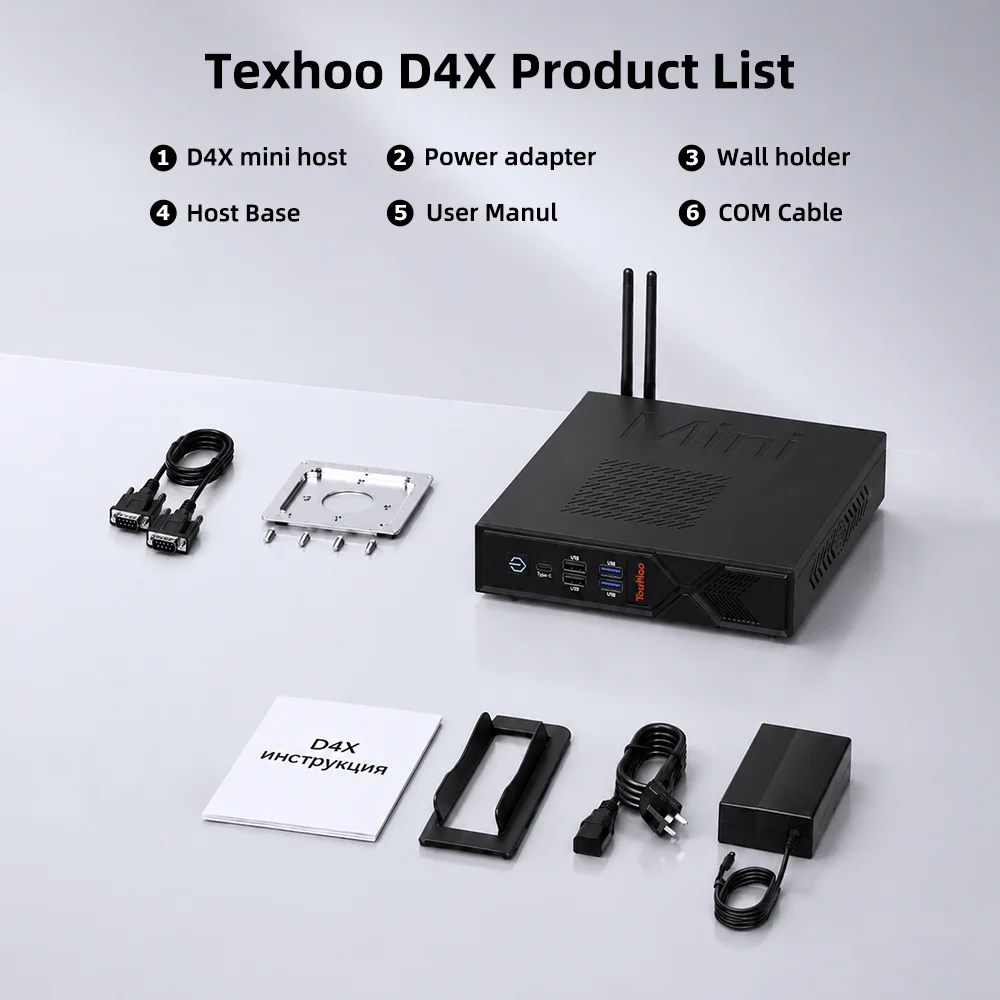TexHoo MINI PC I5 7300HQ Procesador DDR3 16GB RAM 256GB/512GB SSD WIFI5 BT4.0 Portable Windows10 Desktop Computer 9 USB Ports
