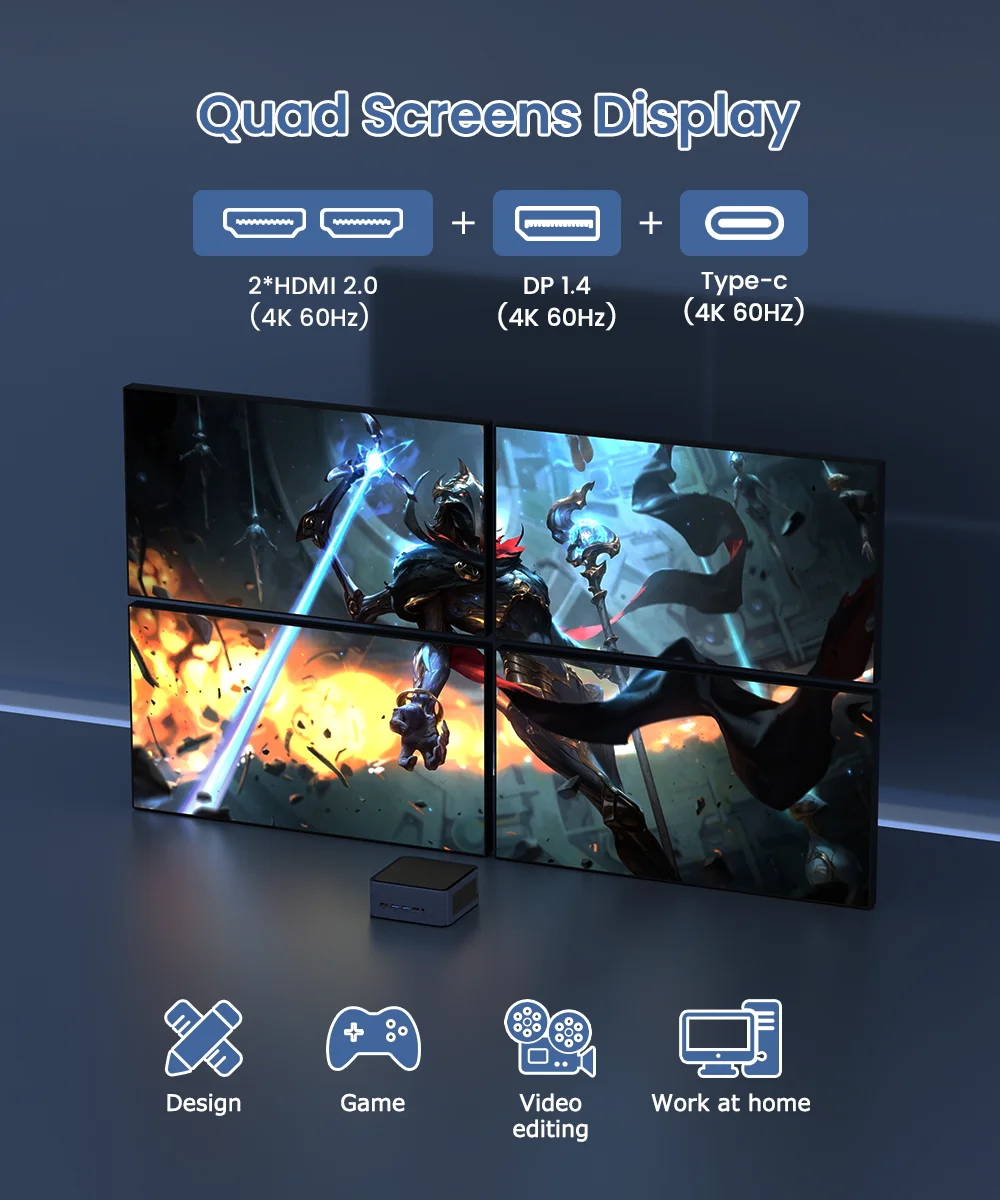 Texhoo AMD Ryzen7 8845HS 8745HS 7840HS 5.1GHz Gaming MINI PC 16GB DDR5 RAM 512G SSD WIFI6 BT5.2 Gaming PC Diy Gaming Computer