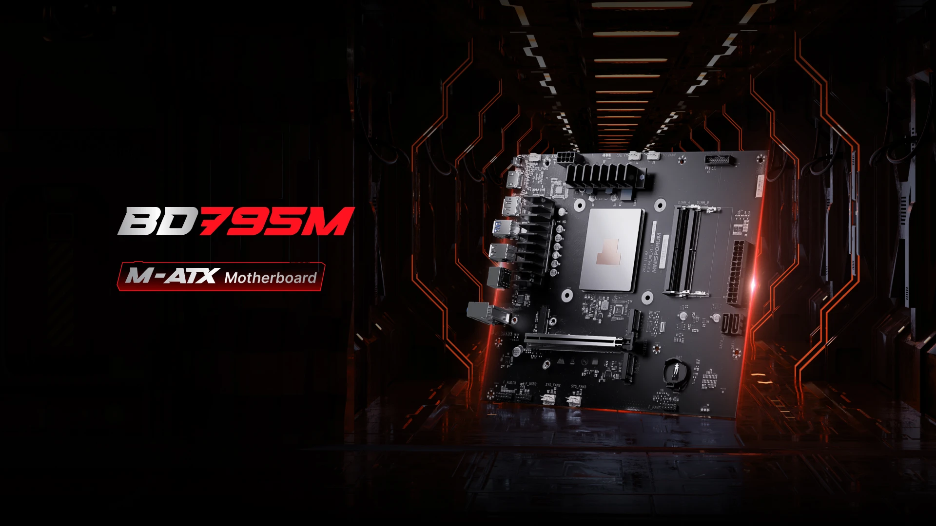 MINISFORUM BD795M M-ATX Gaming NAS Motherboard AMD Ryzen 9 7945HX 16C/32T 2*NVMe 2*DDR5 2*SATA3.0 2.5G LAN PCIe4.0 x16 Mini PC