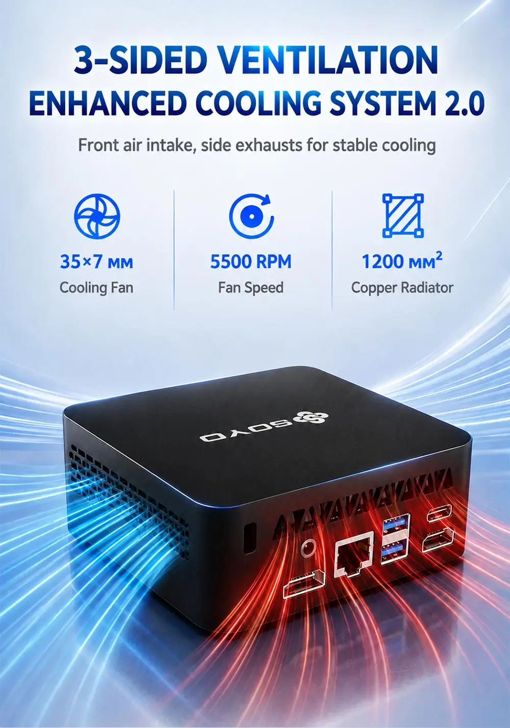 Soyo Mini Pc Y5 Plus Intel Core I7 4Th Gen 8Gb Ram 128Gb Rom Windows 11 Pro Wifi Bt4.2 Mini Desktop Computer Hd Graphics HDMI Display Rj45 Lan Usb3.0 Silent Cooling Home Office Business Portable Mini Host
