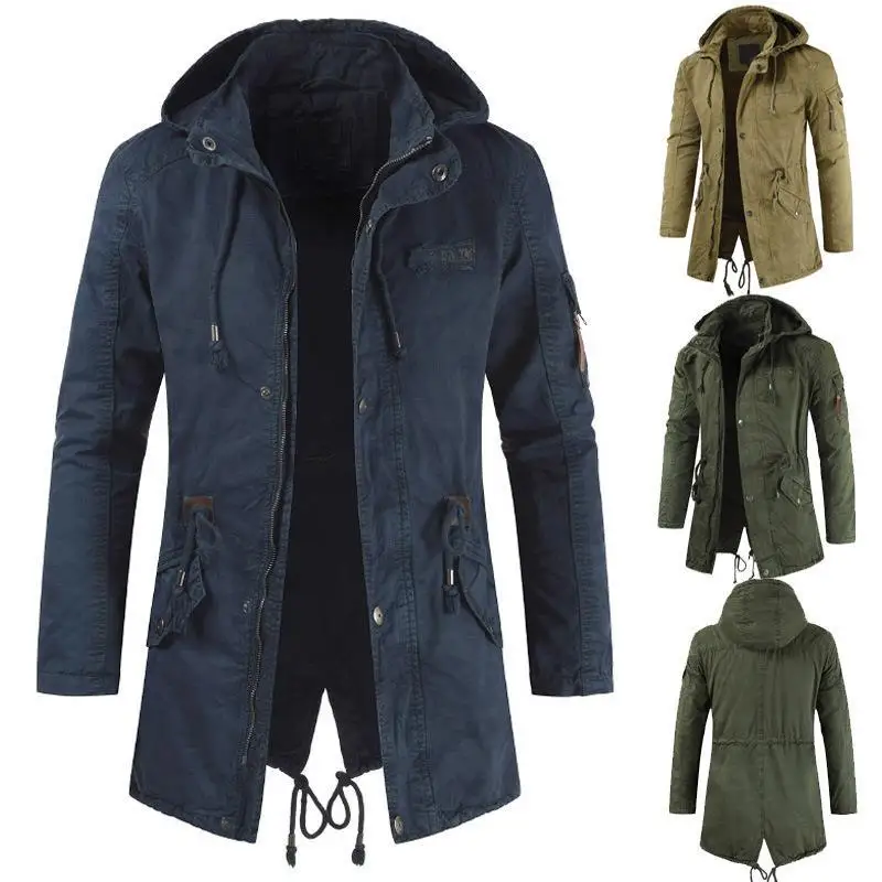 Men Winter Warm Hoody Parkas Mens Fleece Windbreaker Work Clothes Men's Military Tactical Coat Multi Pocket Cargo Bomber Jackets