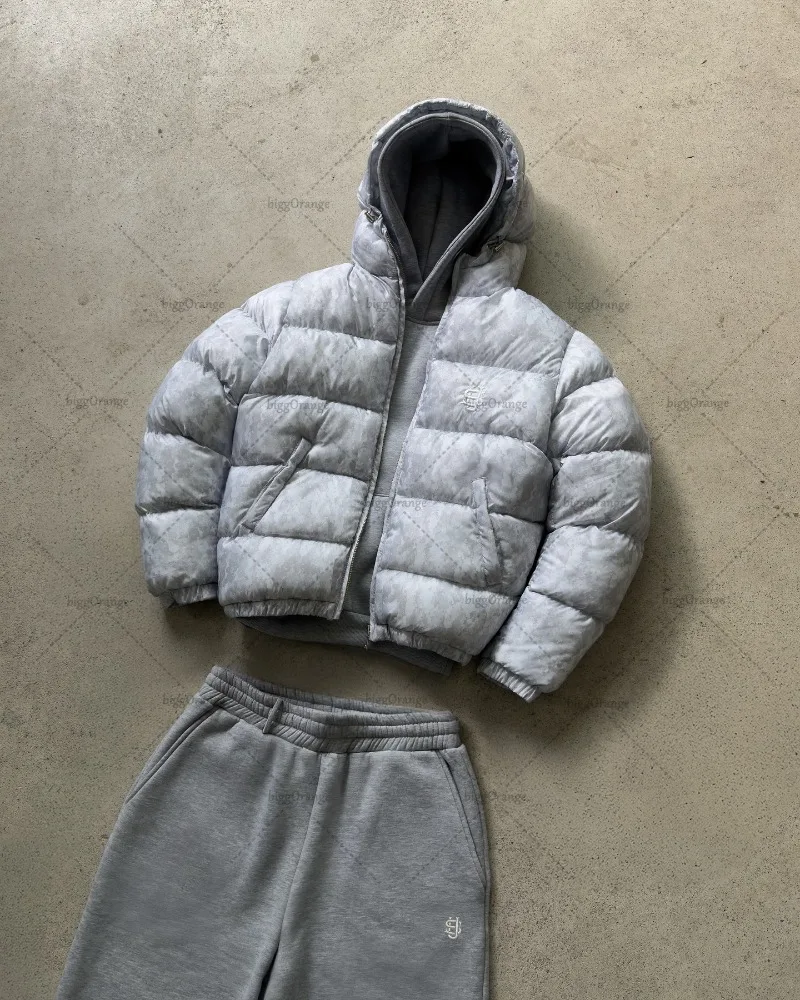 Winter Warm Street Cotton Jacket Men Women Retro Harajuku Camouflage Zipper Hoodie Casual Windproof and Rainproof Coat Jackets