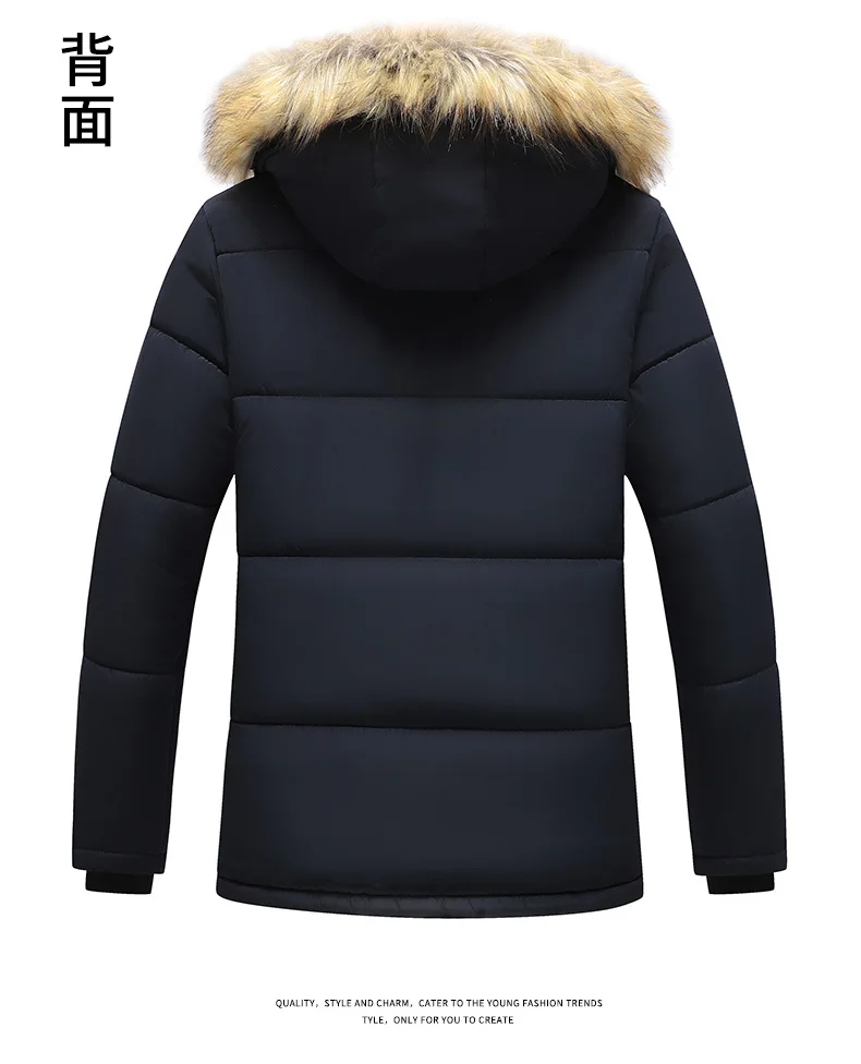 Thickened Coat Fashion Warm Thick Fleece Parkas Men Waterproof Hooded Parka Jacket Winter Men Casual Padded Parkas Warm Clothes
