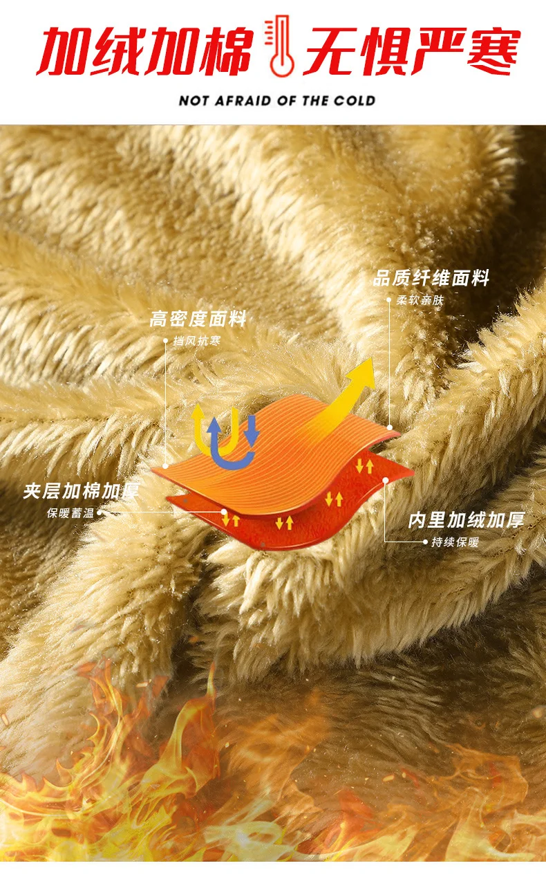 Thickened Coat Fashion Warm Thick Fleece Parkas Men Waterproof Hooded Parka Jacket Winter Men Casual Padded Parkas Warm Clothes