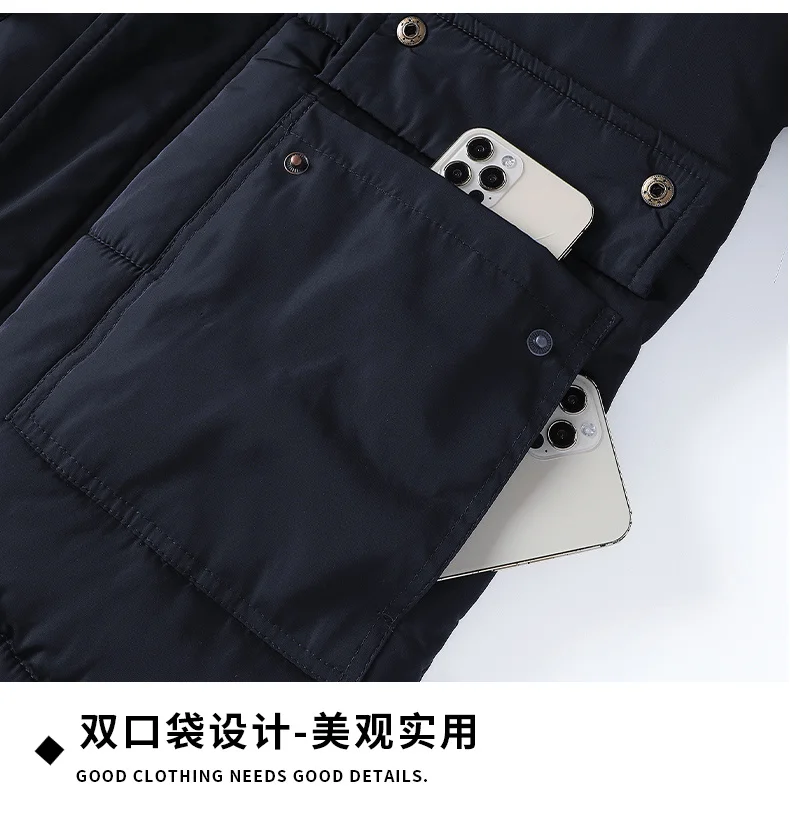 Thickened Coat Fashion Warm Thick Fleece Parkas Men Waterproof Hooded Parka Jacket Winter Men Casual Padded Parkas Warm Clothes