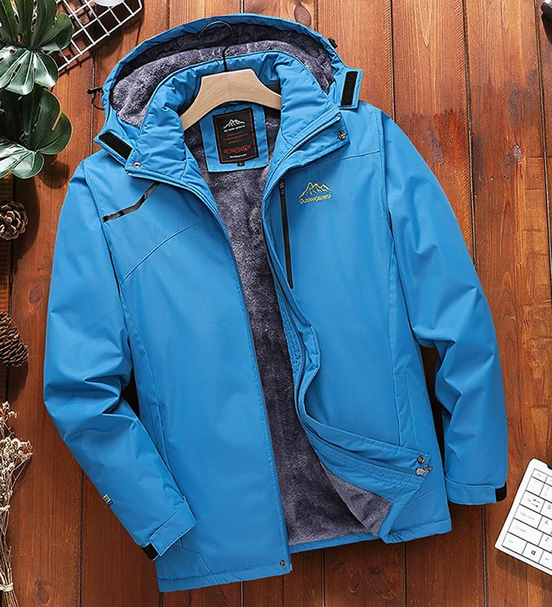 Big Size 9XL Men's Waterproof Parka Hooded Fleece Winter Jacket Male Plus Large Work Snow Thick Warm 5XL Fat Heavyweight Fishing