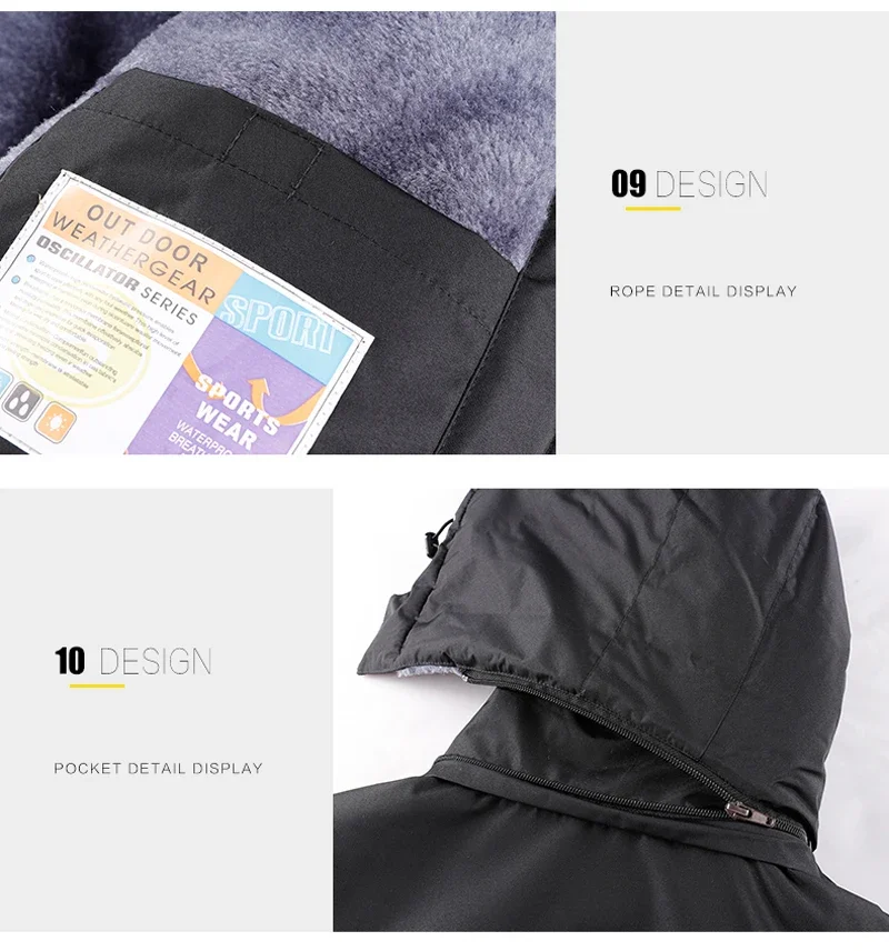 Big Size 9XL Men's Waterproof Parka Hooded Fleece Winter Jacket Male Plus Large Work Snow Thick Warm 5XL Fat Heavyweight Fishing