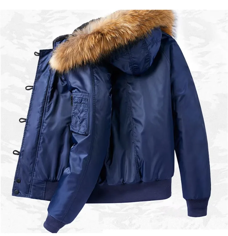 Military Fur Collar Hood Warm Tactical Bomber Winter Jackets Men Hooded N2B Outwear Coats Windproof Flight Pilot Jackets