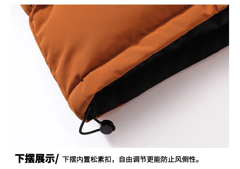 Winter hooded cotton coat for men trendy brand, loose and thick, warm and cozy down-filled cotton coat, men's clothing jacket