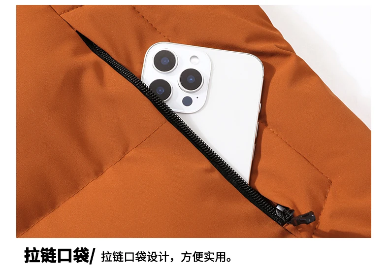 Winter hooded cotton coat for men trendy brand, loose and thick, warm and cozy down-filled cotton coat, men's clothing jacket