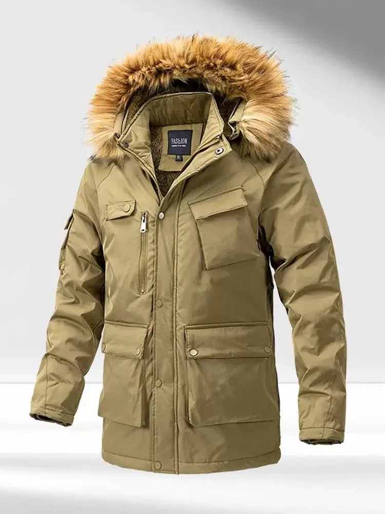 Winter new fashion trendy American outdoor sports windproof thickened warm cotton jacket men's casual loose plus size coat
