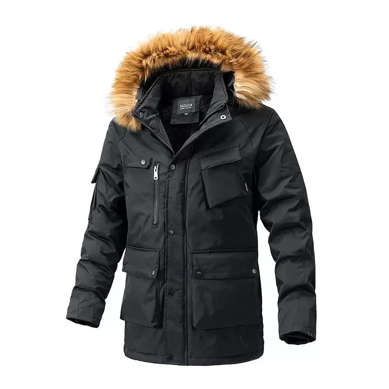 Winter new fashion trendy American outdoor sports windproof thickened warm cotton jacket men's casual loose plus size coat