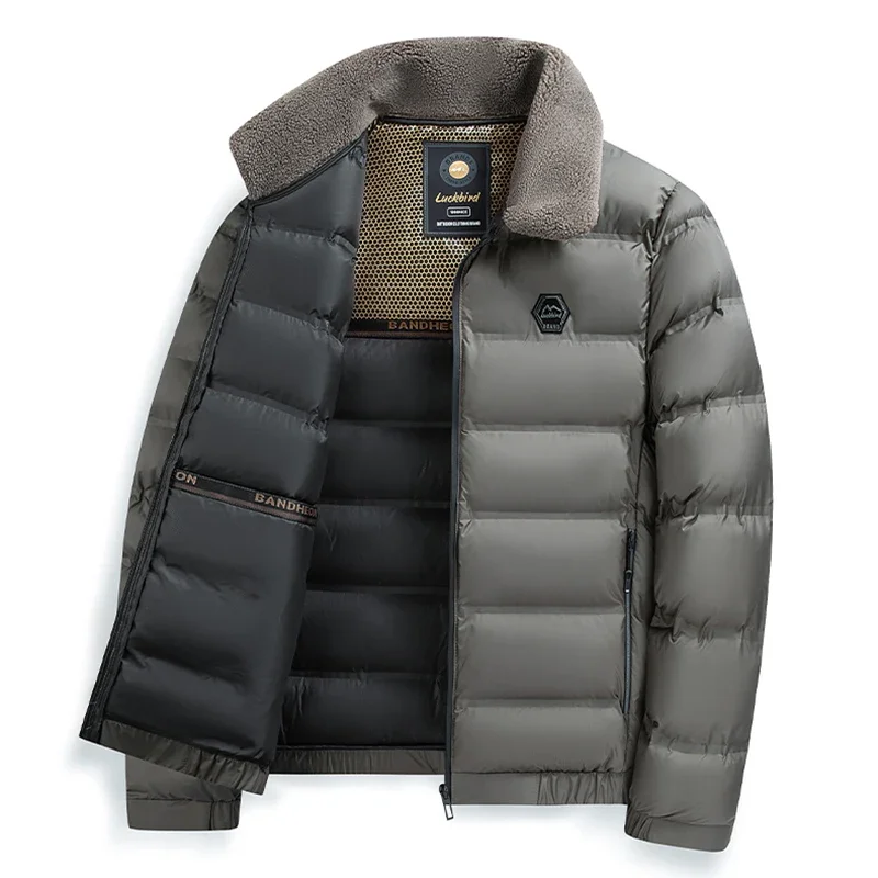 Fur Collar Parkas Men Winter Thicken Casual Outwear Parka Jacket Men's Slim Outwear Waterproof Warm Outwear Padded Puffer Coat