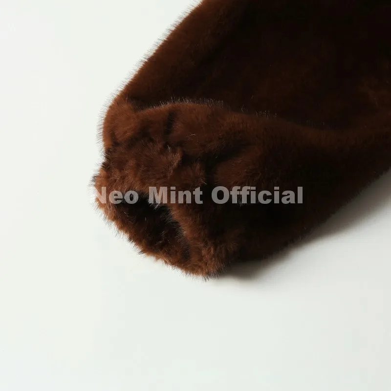 Neo Mint Hot Street Fashion Girls Luxury Fuzzy Mink Fur Bomber Jacket Women Winter Oversized Chunky Faux Fur Coat Warm Outerwear