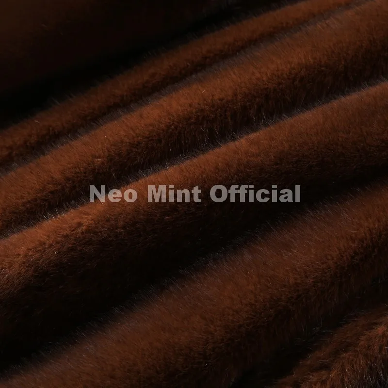 Neo Mint Hot Street Fashion Girls Luxury Fuzzy Mink Fur Bomber Jacket Women Winter Oversized Chunky Faux Fur Coat Warm Outerwear