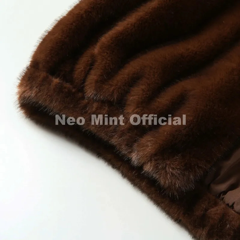 Neo Mint Hot Street Fashion Girls Luxury Fuzzy Mink Fur Bomber Jacket Women Winter Oversized Chunky Faux Fur Coat Warm Outerwear